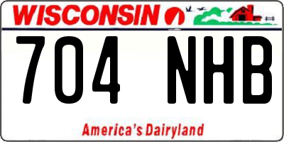 WI license plate 704NHB