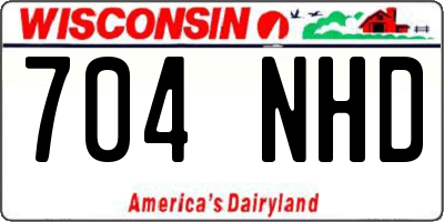 WI license plate 704NHD