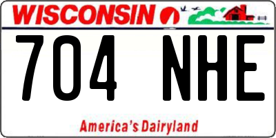 WI license plate 704NHE