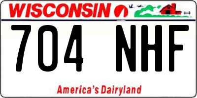 WI license plate 704NHF