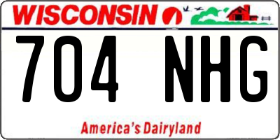 WI license plate 704NHG