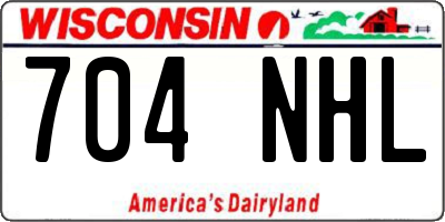 WI license plate 704NHL