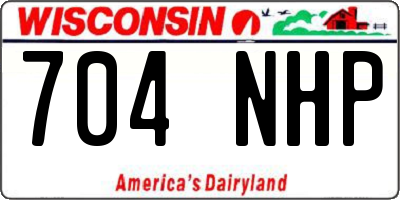 WI license plate 704NHP