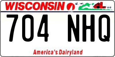 WI license plate 704NHQ