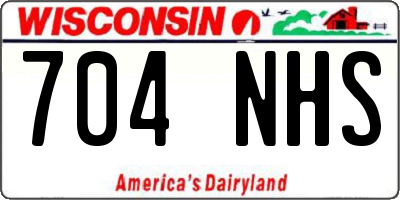 WI license plate 704NHS