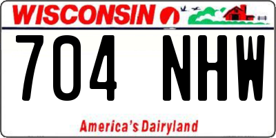 WI license plate 704NHW