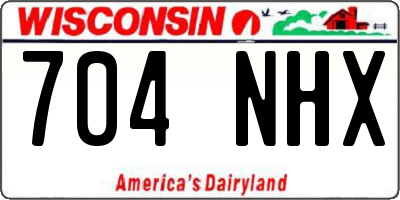 WI license plate 704NHX