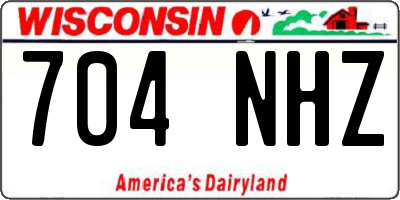 WI license plate 704NHZ