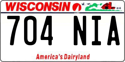 WI license plate 704NIA