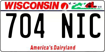 WI license plate 704NIC