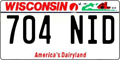 WI license plate 704NID