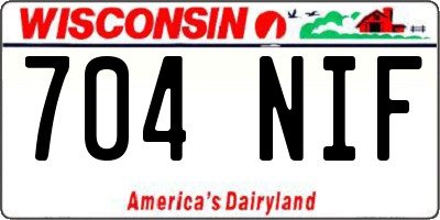 WI license plate 704NIF