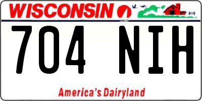 WI license plate 704NIH
