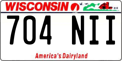 WI license plate 704NII