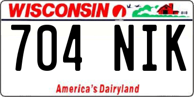 WI license plate 704NIK