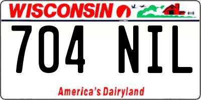 WI license plate 704NIL
