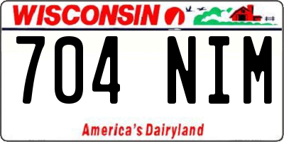 WI license plate 704NIM