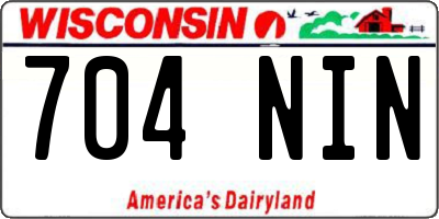 WI license plate 704NIN