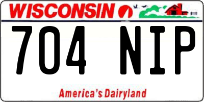 WI license plate 704NIP