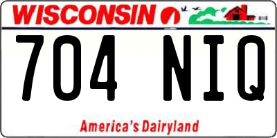 WI license plate 704NIQ