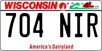 WI license plate 704NIR