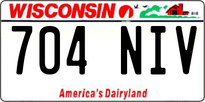 WI license plate 704NIV