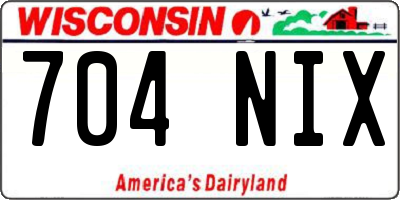 WI license plate 704NIX