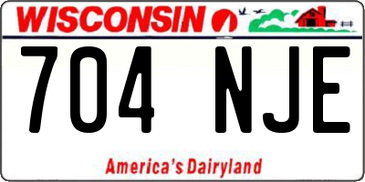 WI license plate 704NJE