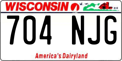 WI license plate 704NJG