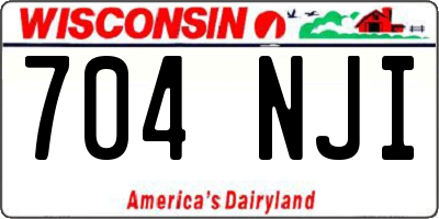 WI license plate 704NJI