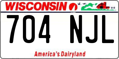 WI license plate 704NJL