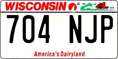 WI license plate 704NJP