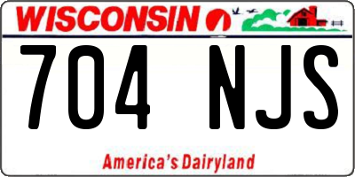 WI license plate 704NJS