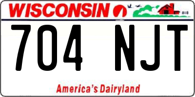 WI license plate 704NJT