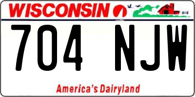 WI license plate 704NJW