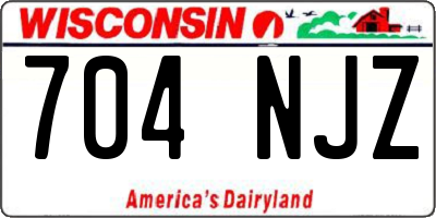 WI license plate 704NJZ