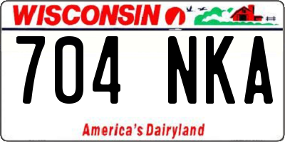 WI license plate 704NKA