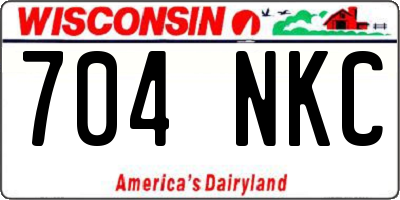 WI license plate 704NKC