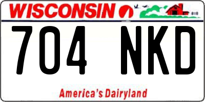WI license plate 704NKD