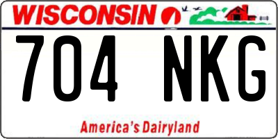 WI license plate 704NKG