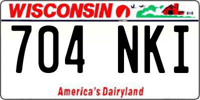 WI license plate 704NKI