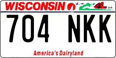 WI license plate 704NKK