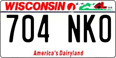 WI license plate 704NKO
