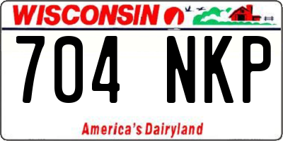 WI license plate 704NKP