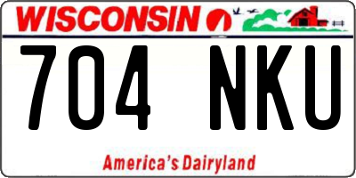 WI license plate 704NKU