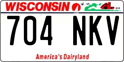 WI license plate 704NKV