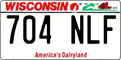 WI license plate 704NLF