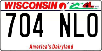 WI license plate 704NLO