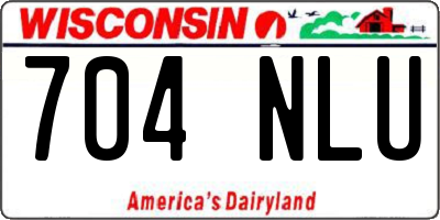 WI license plate 704NLU