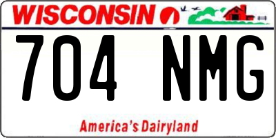 WI license plate 704NMG
